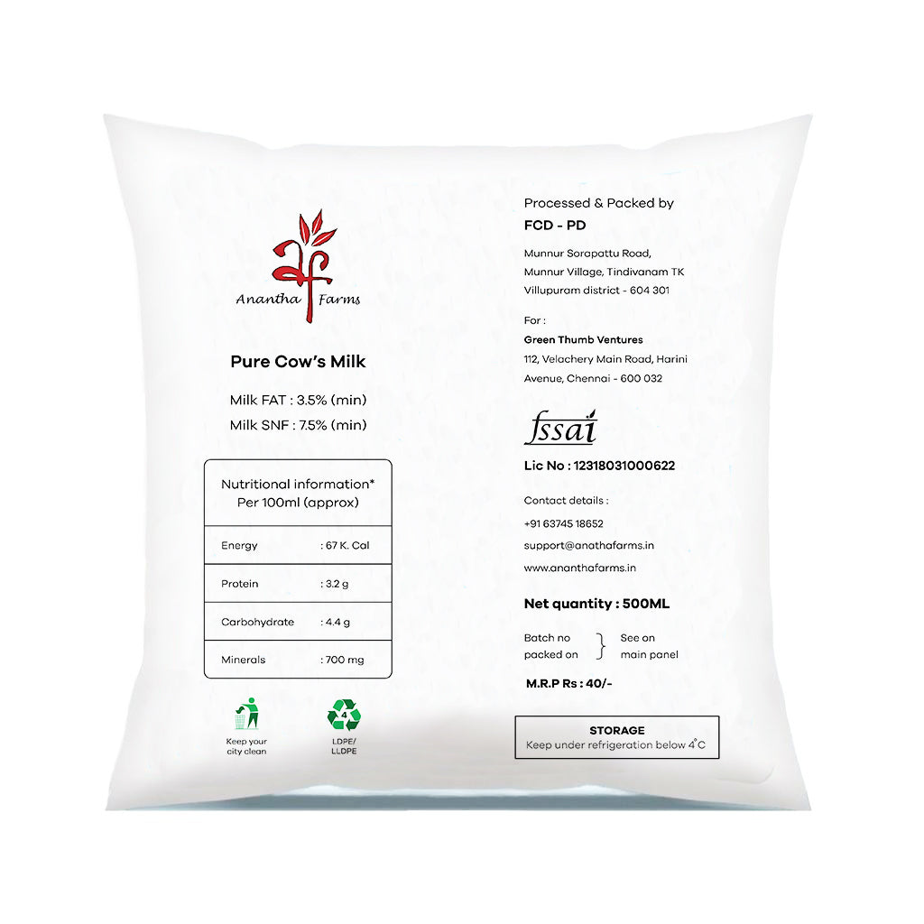Pure Cow's Milk|Anantha Farms