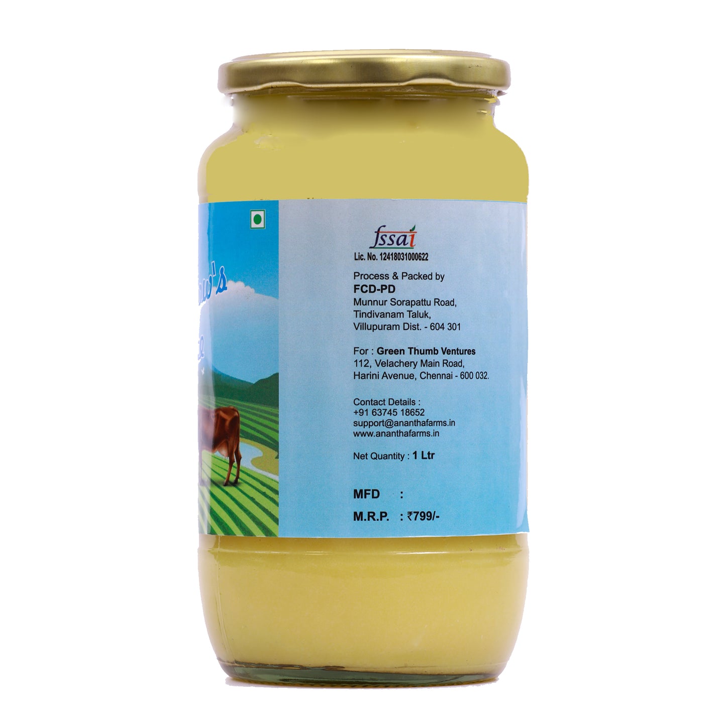 Pure Cow's Ghee|Anantha Farms