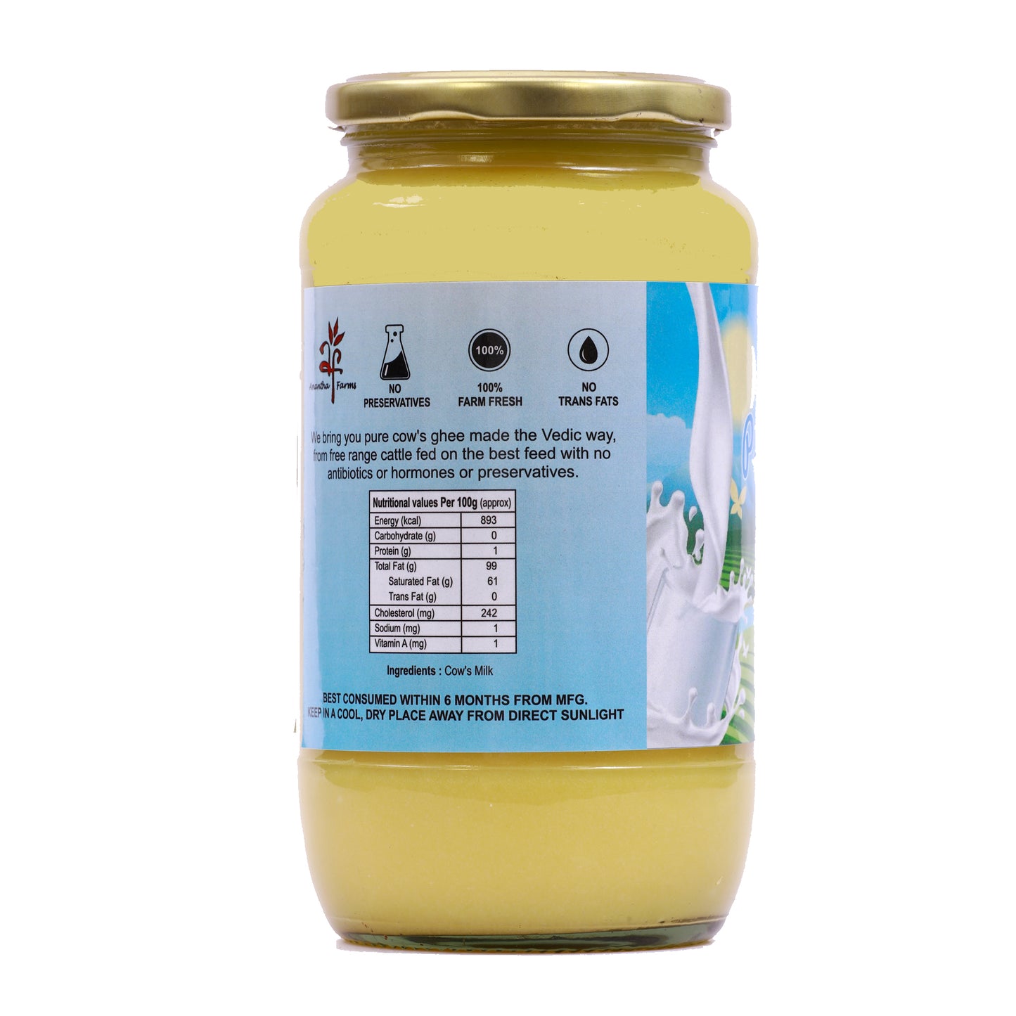 Pure Cow's Ghee|Anantha Farms