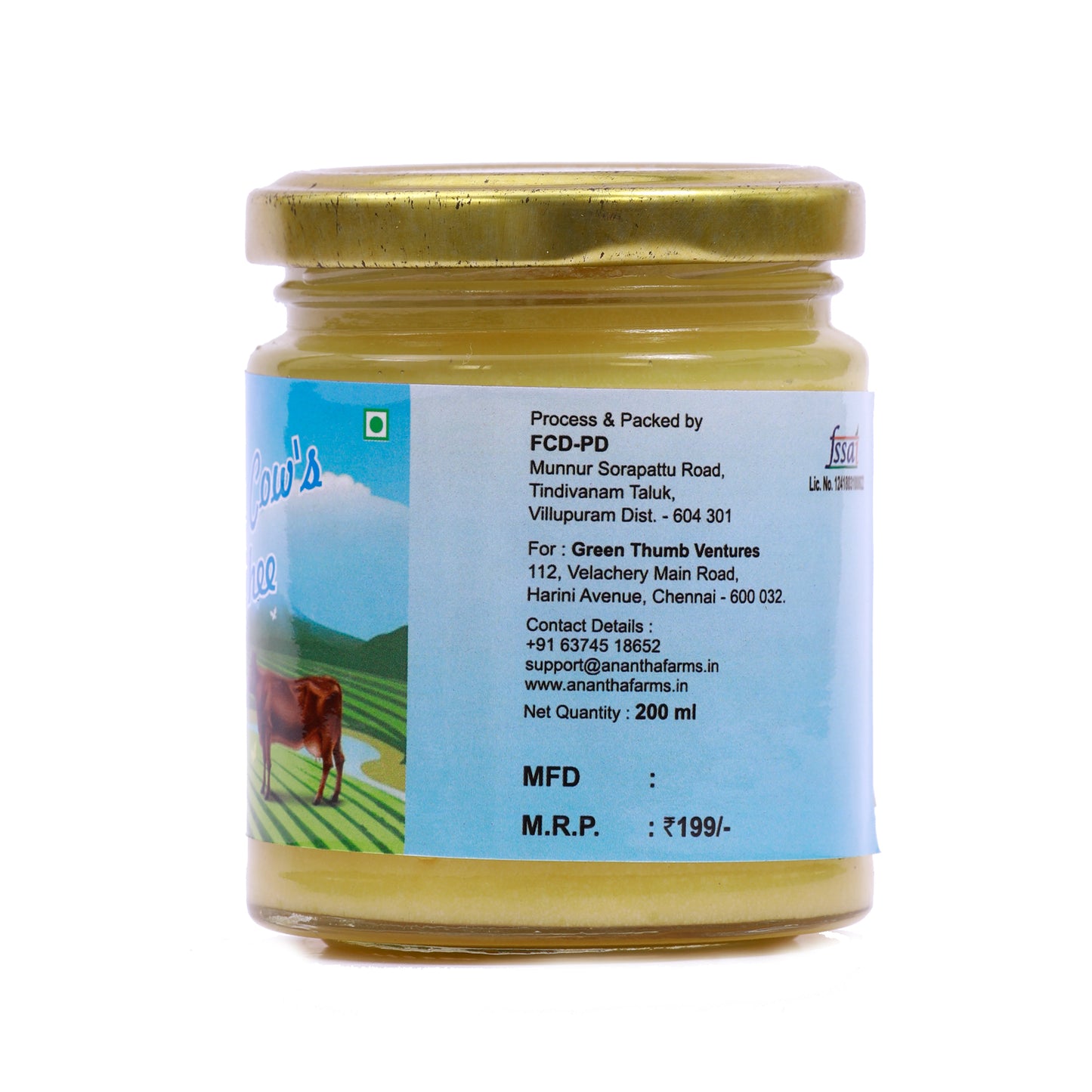 Pure Cow's Ghee|Anantha Farms